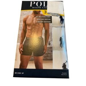 Polo Ralph Lauren Mens Boxer Briefs 3 Pack Classic Fit Cotton Signature Pony L